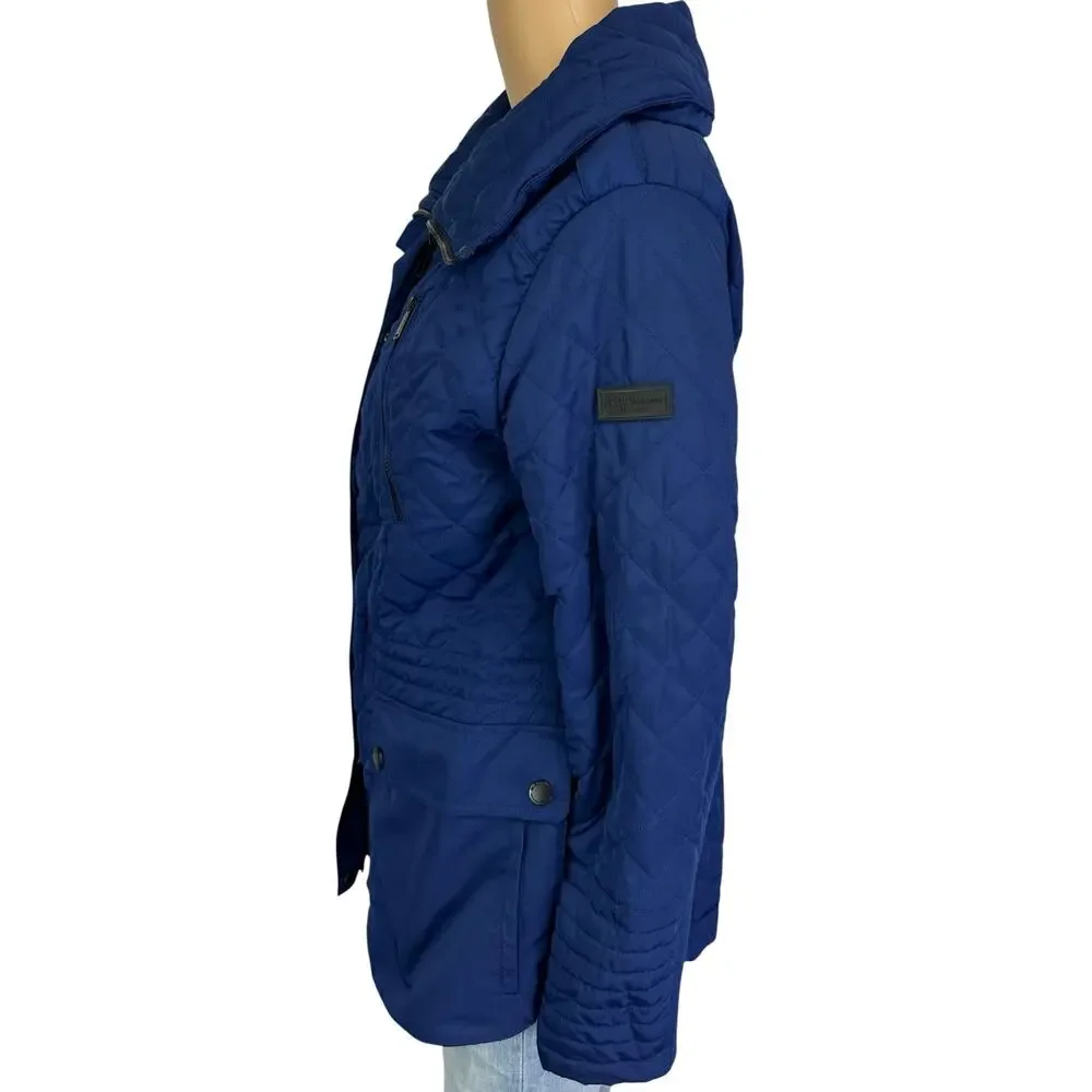 BCBGeneration Quilted Puffer Coat Royal Blue Jacket Size L